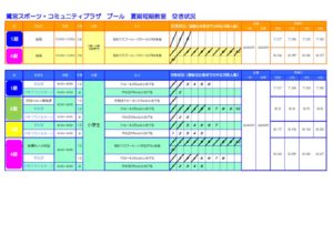 更新　2021年度夏期短期速成プール(空き状況)のサムネイル