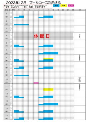 プールコース使用状況12月のサムネイル